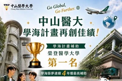 🎊【恭賀】稱霸醫學大學！中山醫大連四年獲學海計畫高額補助圖片